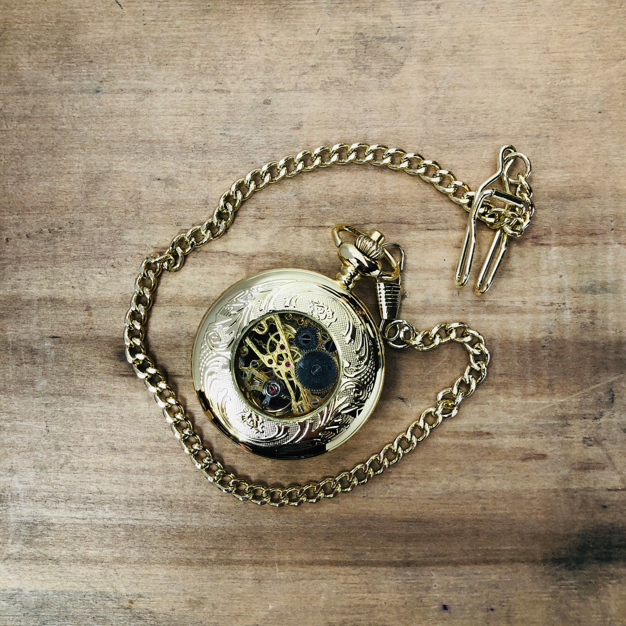 Vintage Style, Wind Up, Manual, and Battery Run, Pocket Watch, with Chain, Steampunk