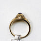 Vintage, Ring, High School, School, Archbishop, McDonald, Yellow, Gold, 10K, Garnet,