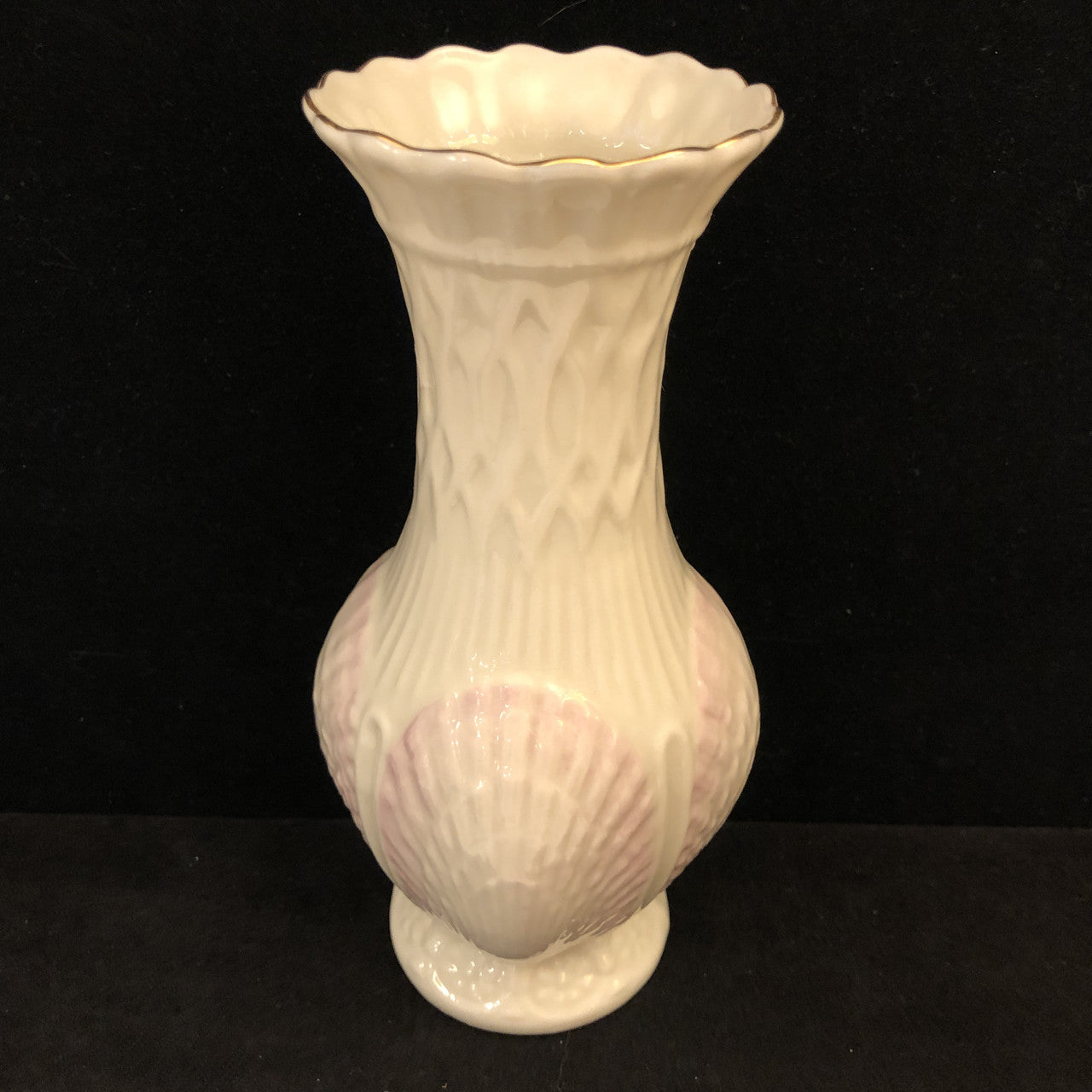 Belleek Pink Shell Vase