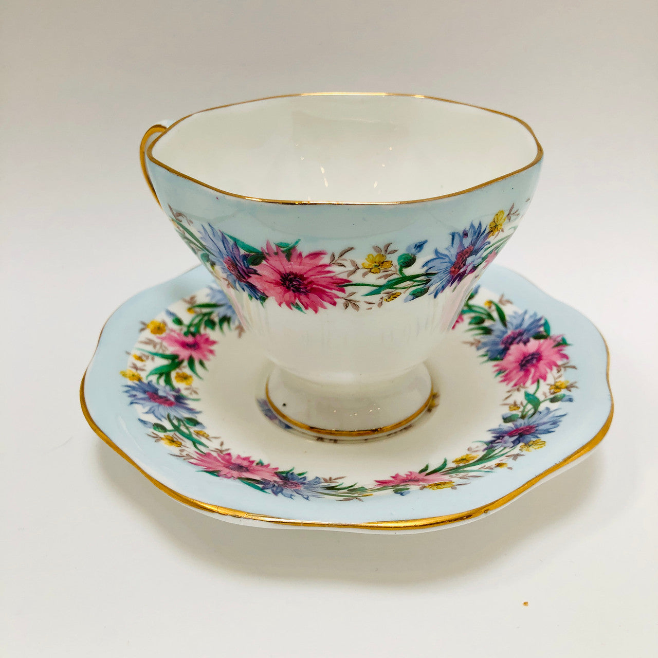 Foley, Cornflower, Blue, Vintage, Cup, Saucer, Steampunk, Fine Bone China, Tea Cup, Tea, Cup