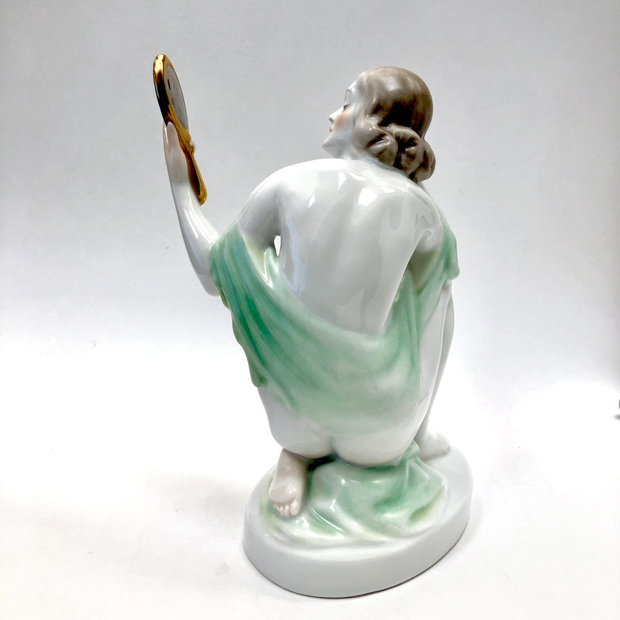 Herend, 5724, Figurine, Female, Nude, with Hand Mirror, Hungary, Porcelain, Vintage, Mid-Century,