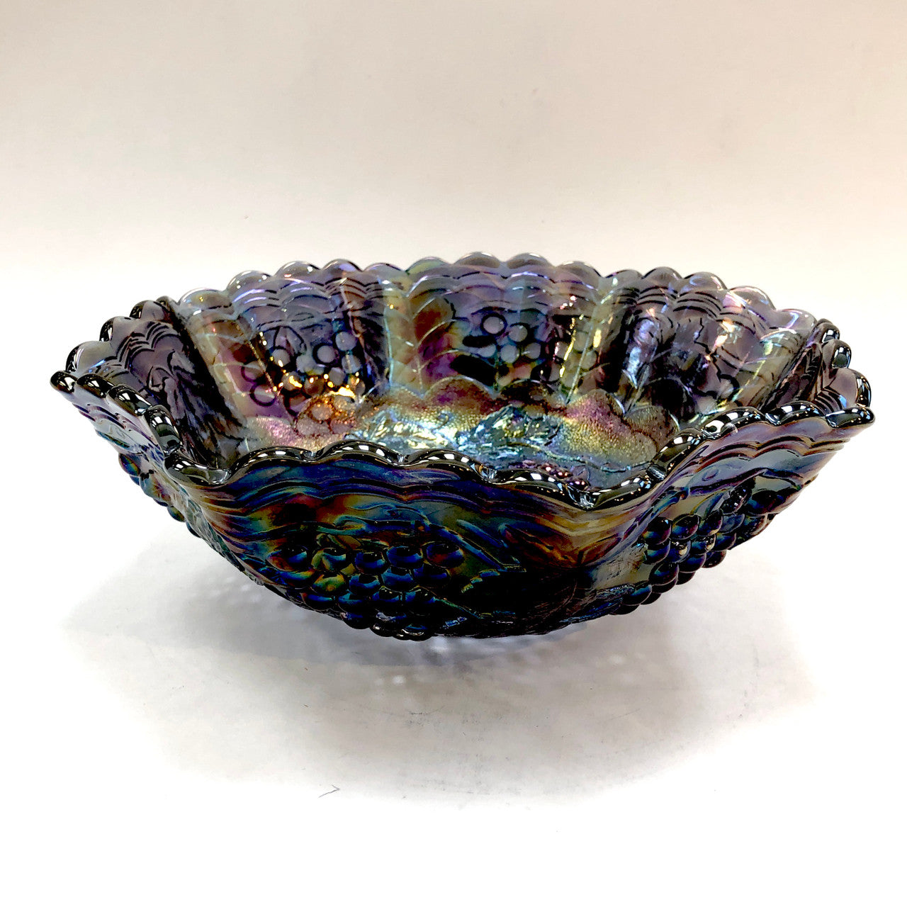 Iridescent, Carnival, Glass, Imperial, Grape, Imperial, Bowl, Vintage