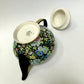 Teapot, Tea Pot, Empire Ware, Marguerite, Chintz, Black, Floral, Antique, Vintage, Gold Trimmed