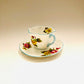Shelley, Dainty,  Begonia, Floral with Blue Trim, Cup, Tea cup, Teacup, Saucer, Vintage, Fine Bone China, England