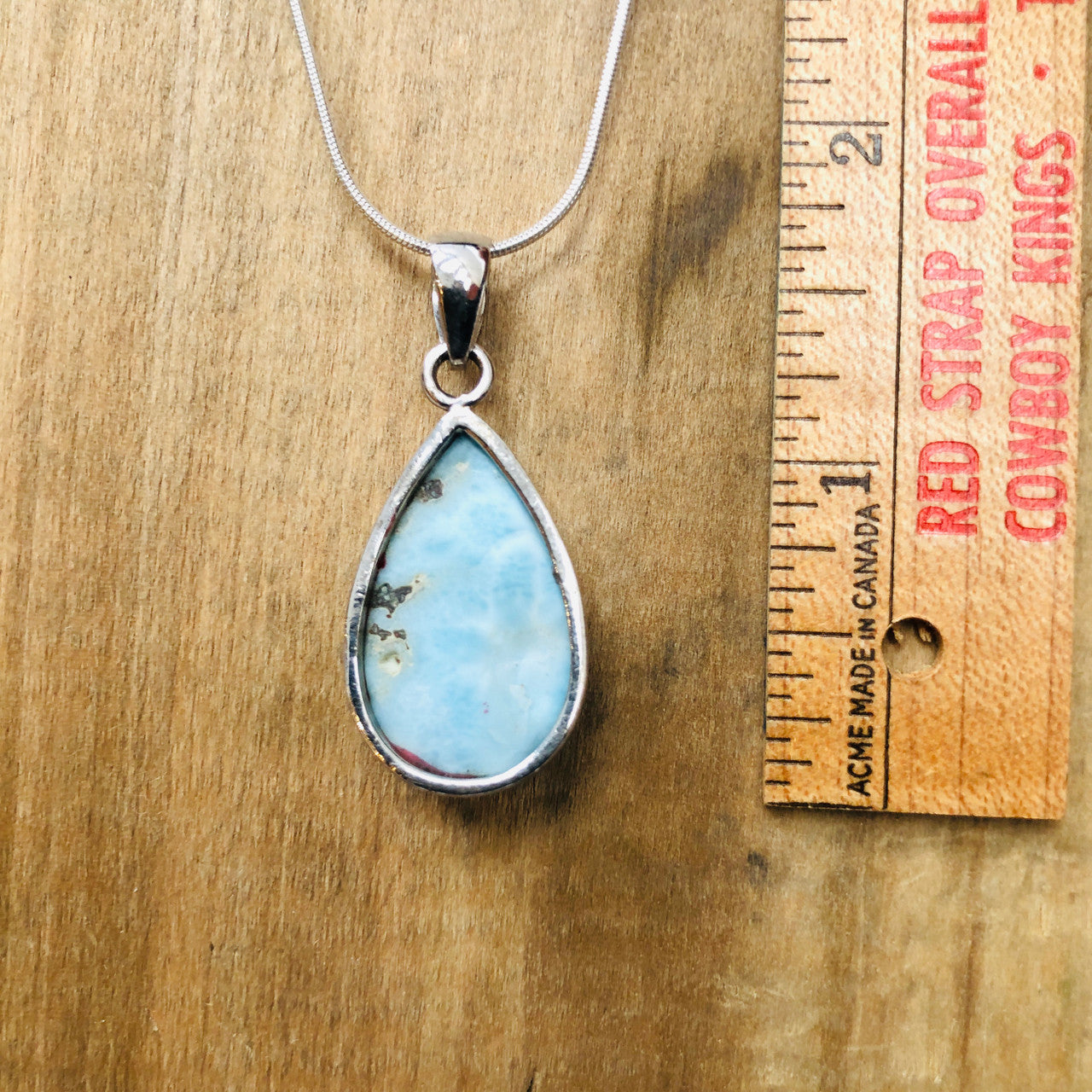 Sterling Silver, Larimar, Crystal, Stone, Semi-Precious, Pendant, Teardrop