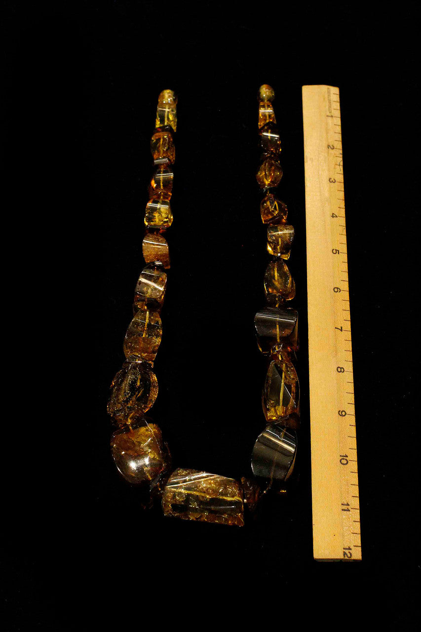 Clear honey amber necklace