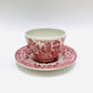 The Constable Series Bicentennial, 1776-1976, Tea Cup, Teacup, Cup and Saucer, J Broadhurst, Ironstone, Red Etched Old-Fashioned Rural Scene, United States Independence