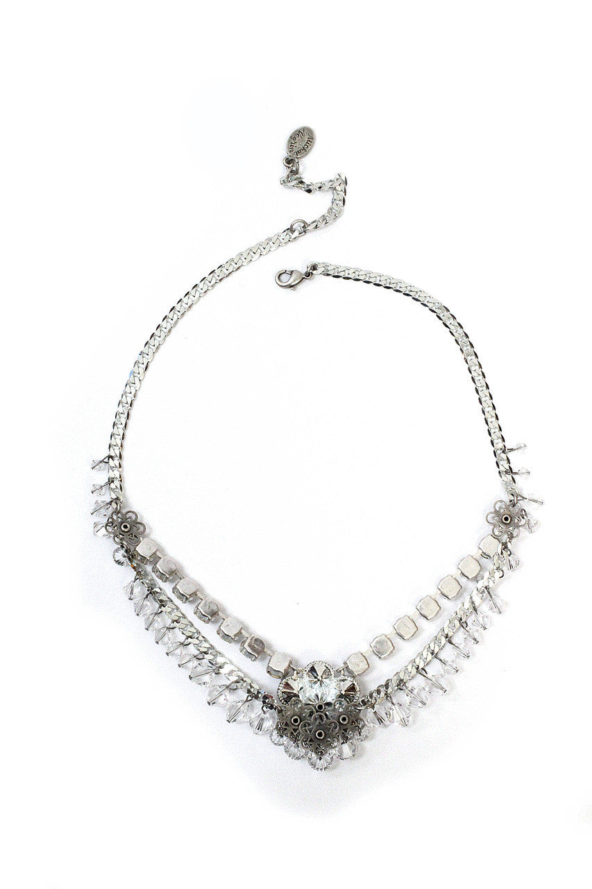 Michal Negrin, Silver, Clear, Crystal, Necklace, #15577