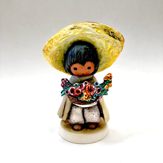 Goebel, Figurine, Vintage, Flower Boy, 10 311, Del Grazia, Rare, Porcelain, Ceramic, Mexican Boy,