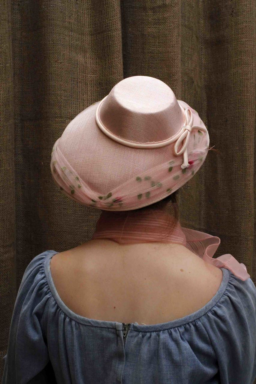 Pink fabric summer hat