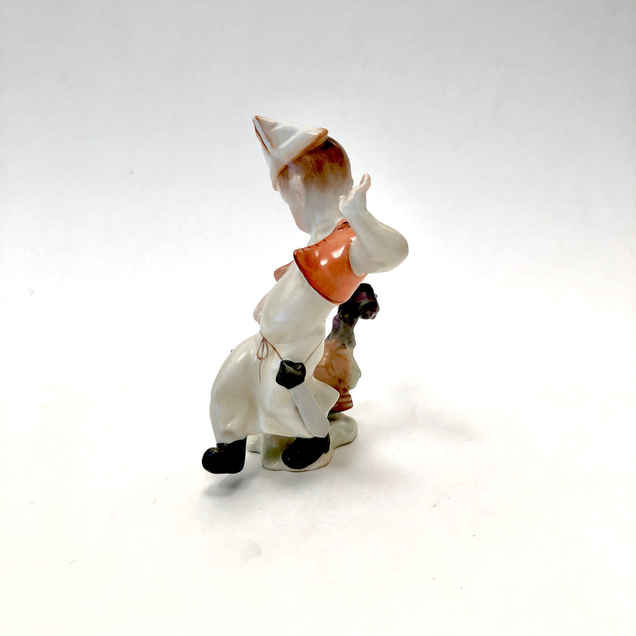 Herend, 5842, Figurine, Child, Boy, with Chicken, Hungary, Porcelain, Vintage, Mid-Century,