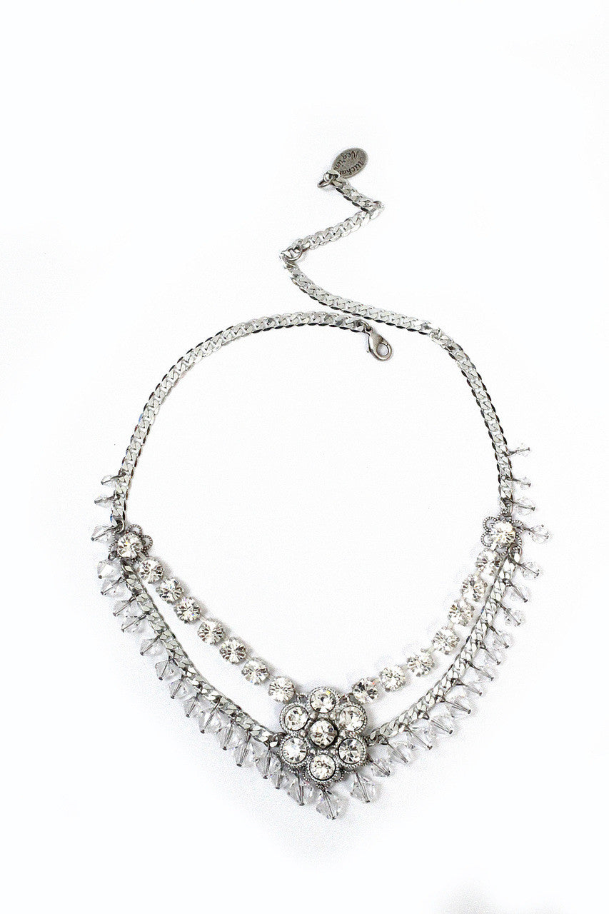 Michal Negrin, Silver, Clear, Crystal, Necklace, #15577